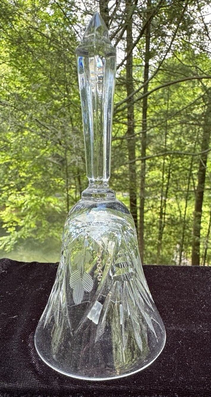 Vintage Goebel Hand Cut Etched Glass Crystal Bell Western Germany EUC -A73